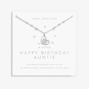 A Little 'Happy Birthday Auntie' Necklace In Silver Plating