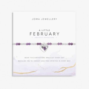 Birthstone A Little 'February' Bracelet In Silver Plating