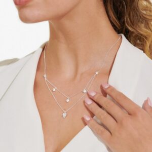 Lumia Hammered Heart Necklace In Silver Plating