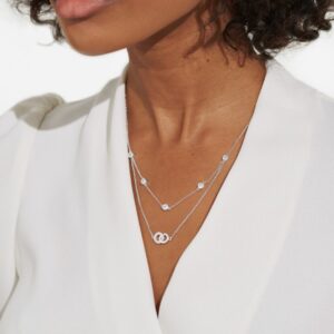 Lumia Linked Circles Necklace In Silver Plating
