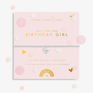 Kids' Confetti A Little 'Just For You Birthday Girl' Bracelet In Silver Plating
