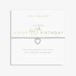 A Little 'Happy 40th Birthday' Bracelet in Silver Plating