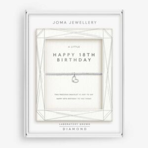 Laboratory Grown Diamond A Little 'Happy 18th Birthday' Bracelet In Silver Plating