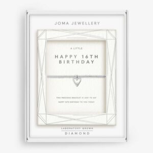 Laboratory Grown Diamond A Little 'Happy 16th Birthday' Bracelet In Silver Plating