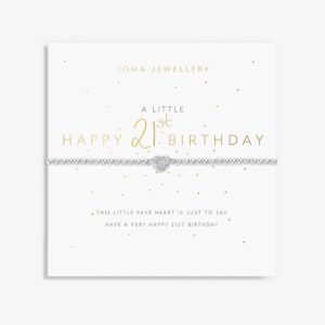 A Little 'Happy 21st Birthday' Bracelet in Silver Plating