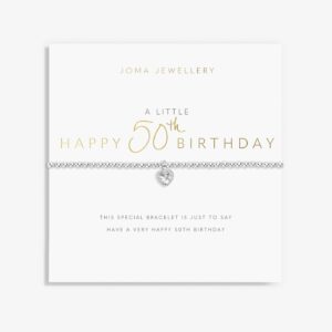 A Little 'Happy 50th Birthday' Bracelet in Silver Plating