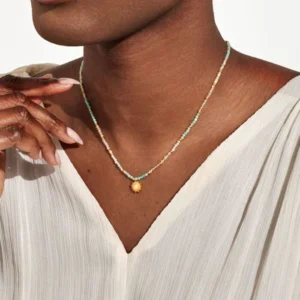Loved By You 'Rock Crystal Sun' Necklace in Gold Plating