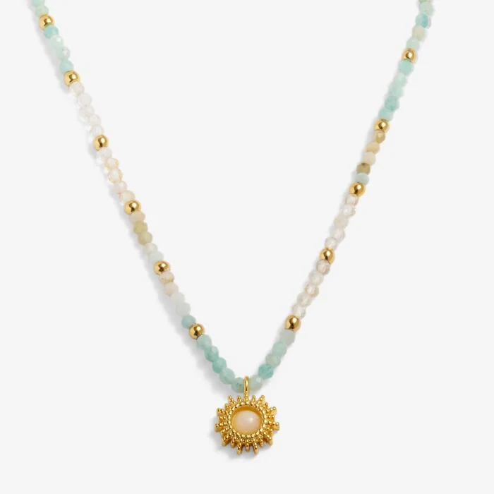 Loved By You 'Rock Crystal Sun' Necklace in Gold Plating - Image 2