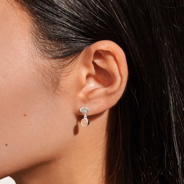 Loved By You 'Sunstone Shell' Stud Earrings in Silver Plating - Image 2