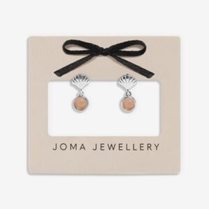Loved By You 'Sunstone Shell' Stud Earrings in Silver Plating