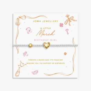 Birth Month A Little 'March' Bracelet in Silver and Gold Plating