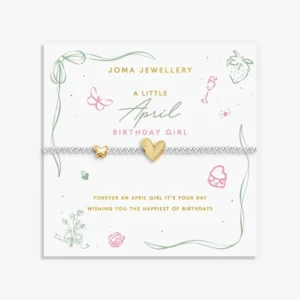 Birth Month A Little 'April' Bracelet in Silver and Gold Plating