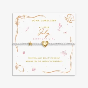 Birth Month A Little 'July' Bracelet in Silver and Gold Plating