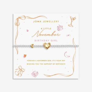 Birth Month A Little 'November' Bracelet in Silver and Gold Plating