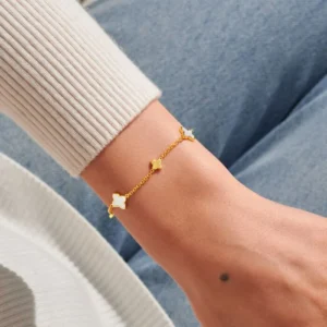 Loved By You 'Mother Of Pearl Clover' Bracelet in Gold Plating