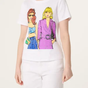 Illustration Glam Girls Embellished T-Shirt