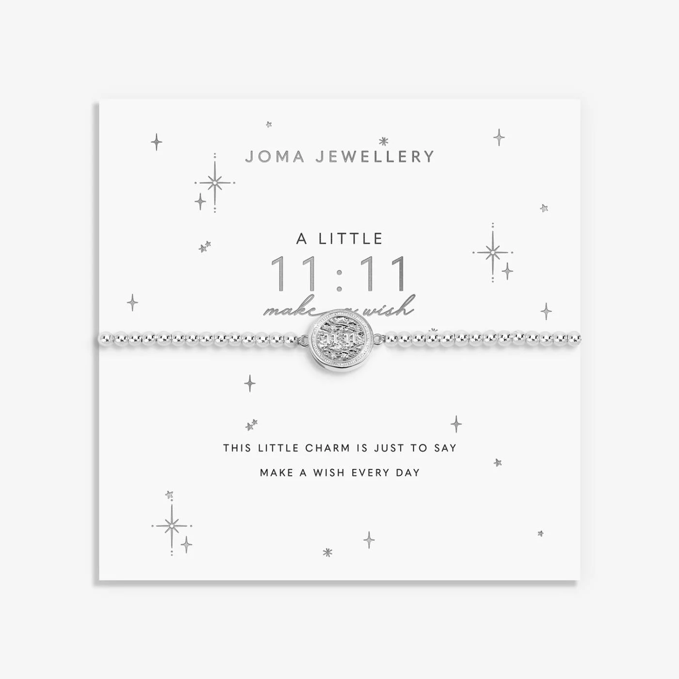 A Little '11:11 Make A Wish' Bracelet In Silver Plating