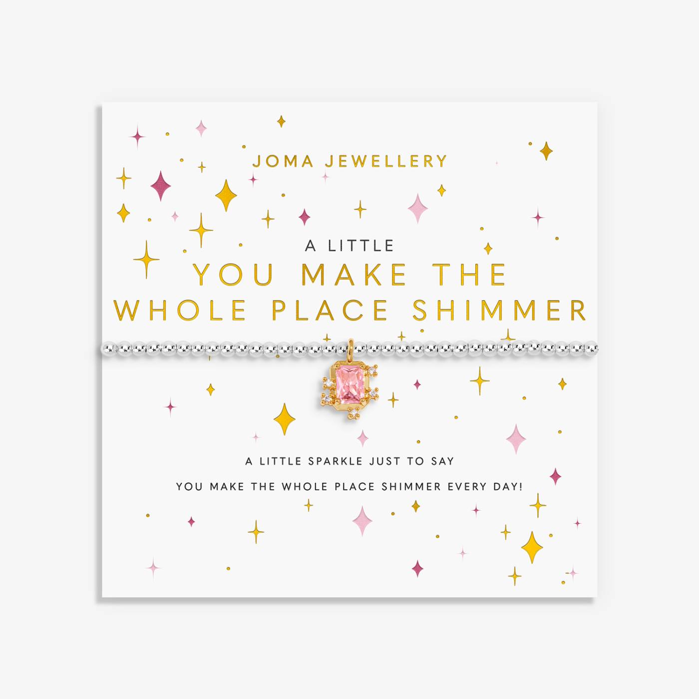 A Little 'You Make The Whole Place Shimmer' Bracelet In Silver and Gold Plating