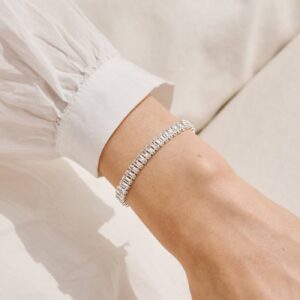 Bracelet Bar Tennis Bracelet In Silver Plating