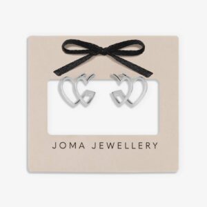 Classic Collection Heart Illusion Hoop Earrings In Silver Plating