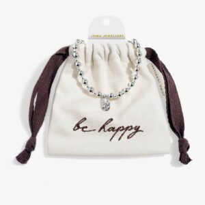 Words To Treasure 'Be Happy' Bracelet In Silver Plating