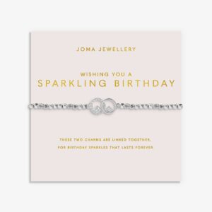 Forever Yours 'Wishing You A Sparkling Birthday' Bracelet In Silver Plating