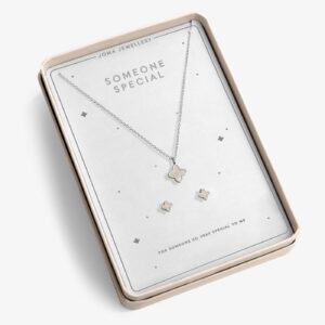 With Love 'Someone Special' Necklace and Earrings Set In Silver Plating
