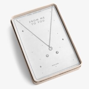 With Love 'From Me To You' Necklace and Earrings Set In Silver Plating