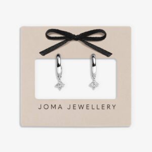 Loved By You Clover Hoop Earrings In Silver Plating