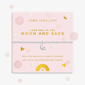 Kids' Confetti A Little 'Love You To The Moon And Back' Bracelet In Silver Plating