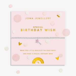 Kids' Confetti A Little 'Special Birthday Wish' Bracelet In Silver Plating