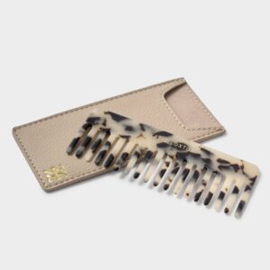 Hair Comb & Case - Beige