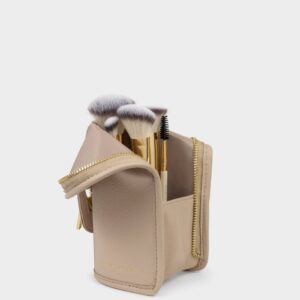 Travel Makeup Brush Set With Case- Taupe
