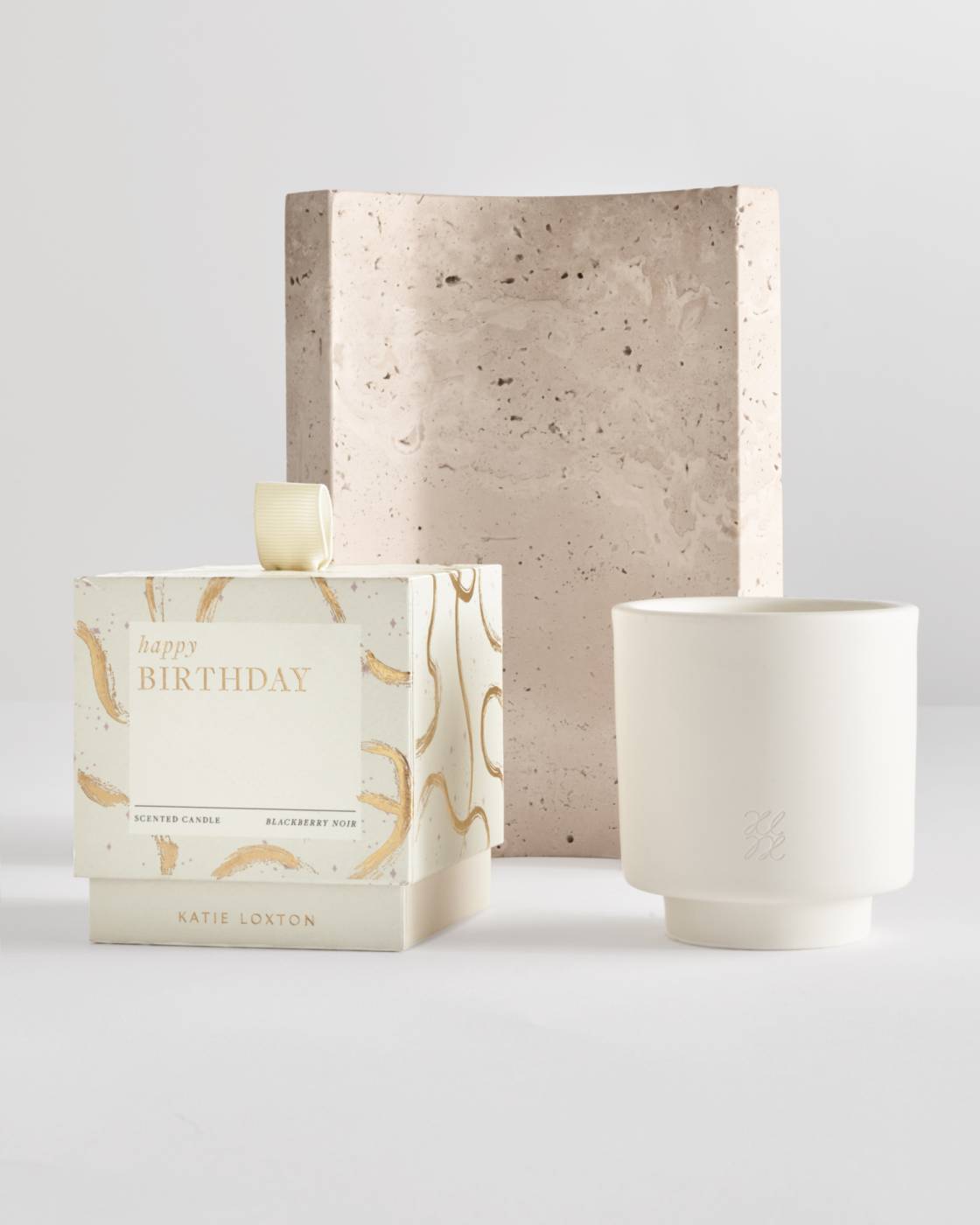 Ceramic Sentiment Candle 'Happy Birthday'