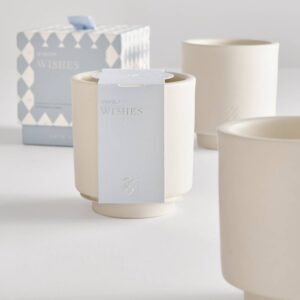 Ceramic Sentiment Candle 'Winter Wishes'