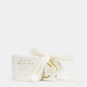 Organic Speckled Sentiment Mug with Tag  'You Are My Best-Tea'